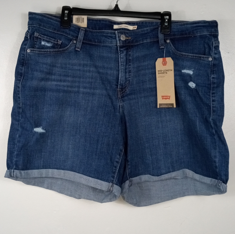 New Levi's Women's Mid Length Jean Shorts Size 20W